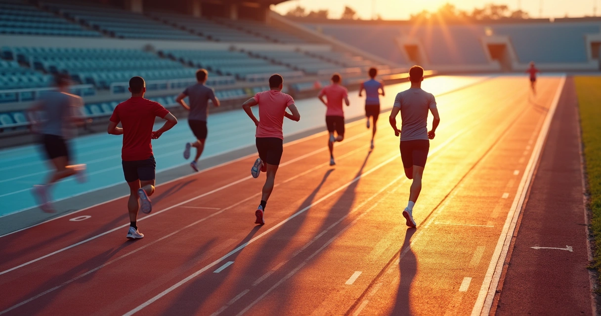 Runner choosing between chaotic race lane and calm inner lane 