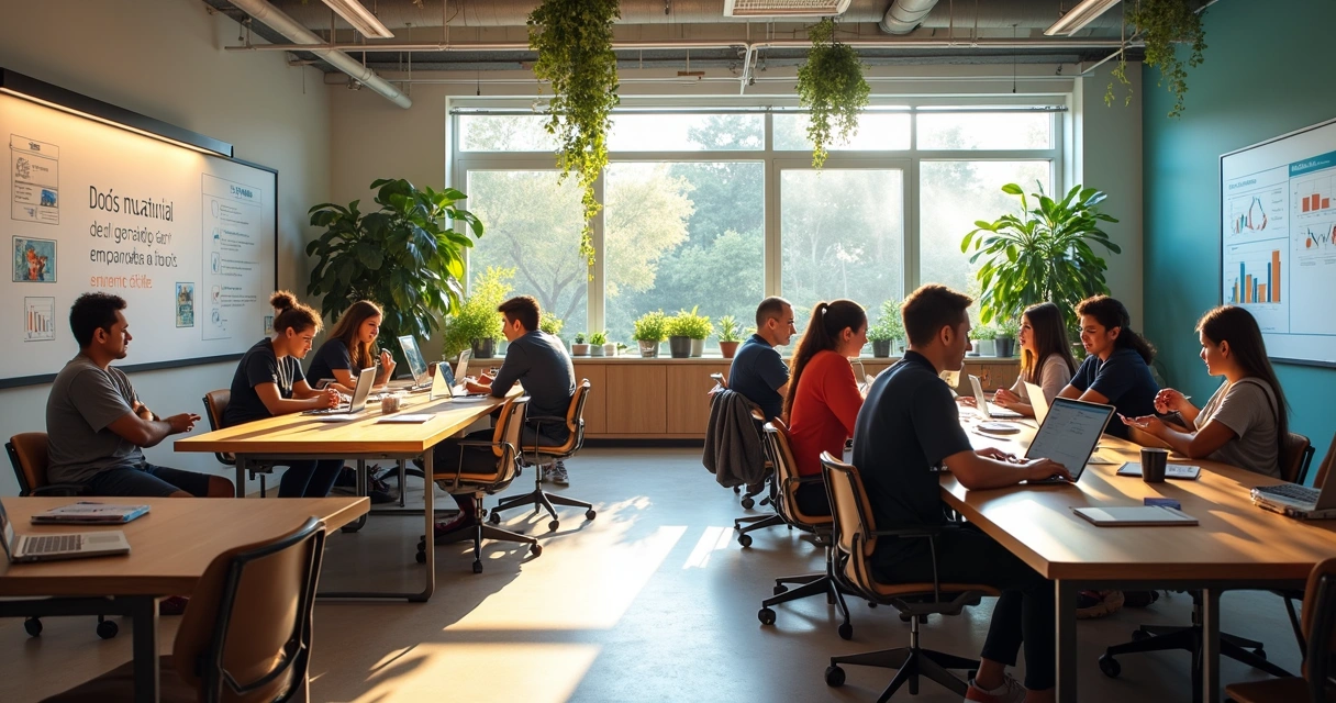Sala de aula moderna com inovação