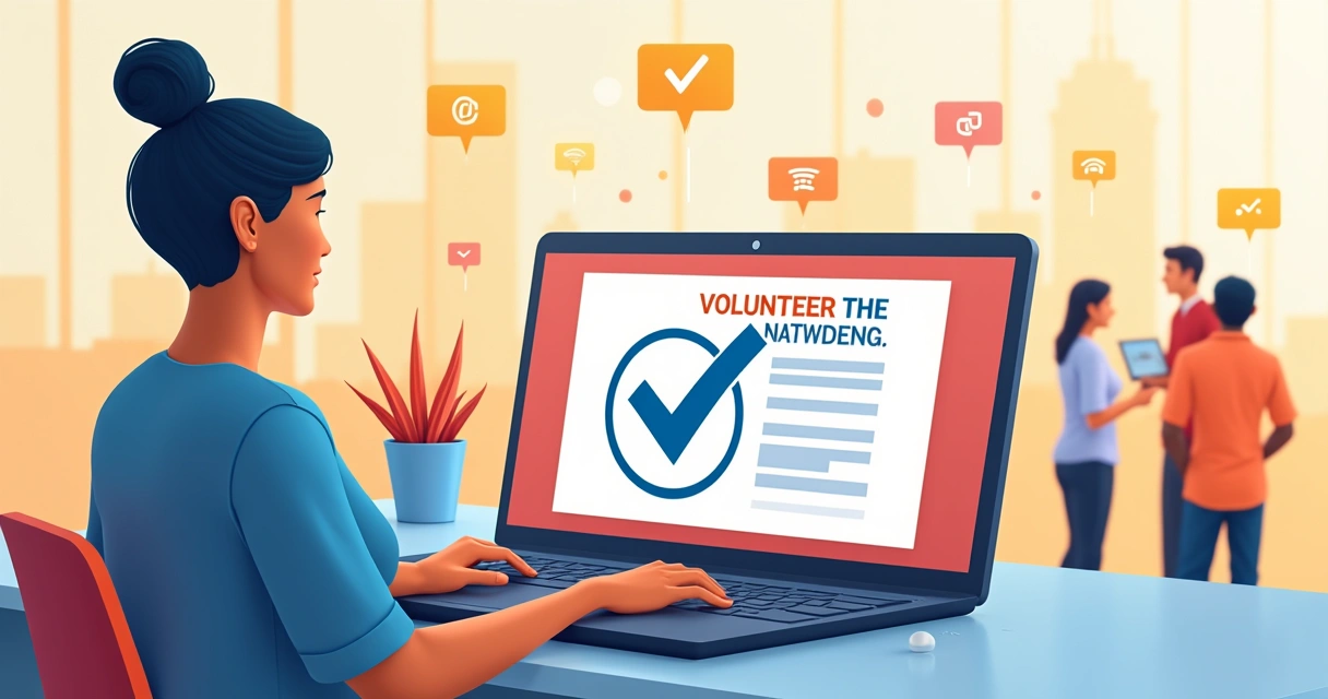 Pessoa preenchendo formulário online para ser voluntário de campanha 