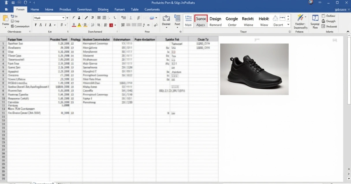 Exemplo de tabela do Word com imagem de produto inserida 