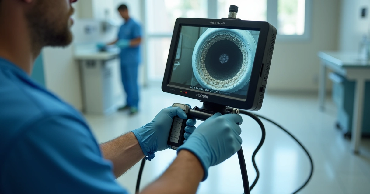 Inspeção técnica de canos em clínica veterinária 