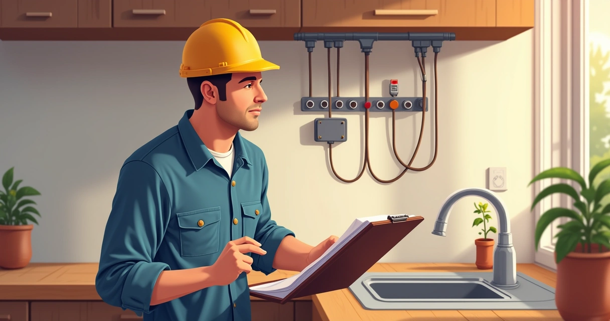 Specialist conducting residential inspection in the U.S. 