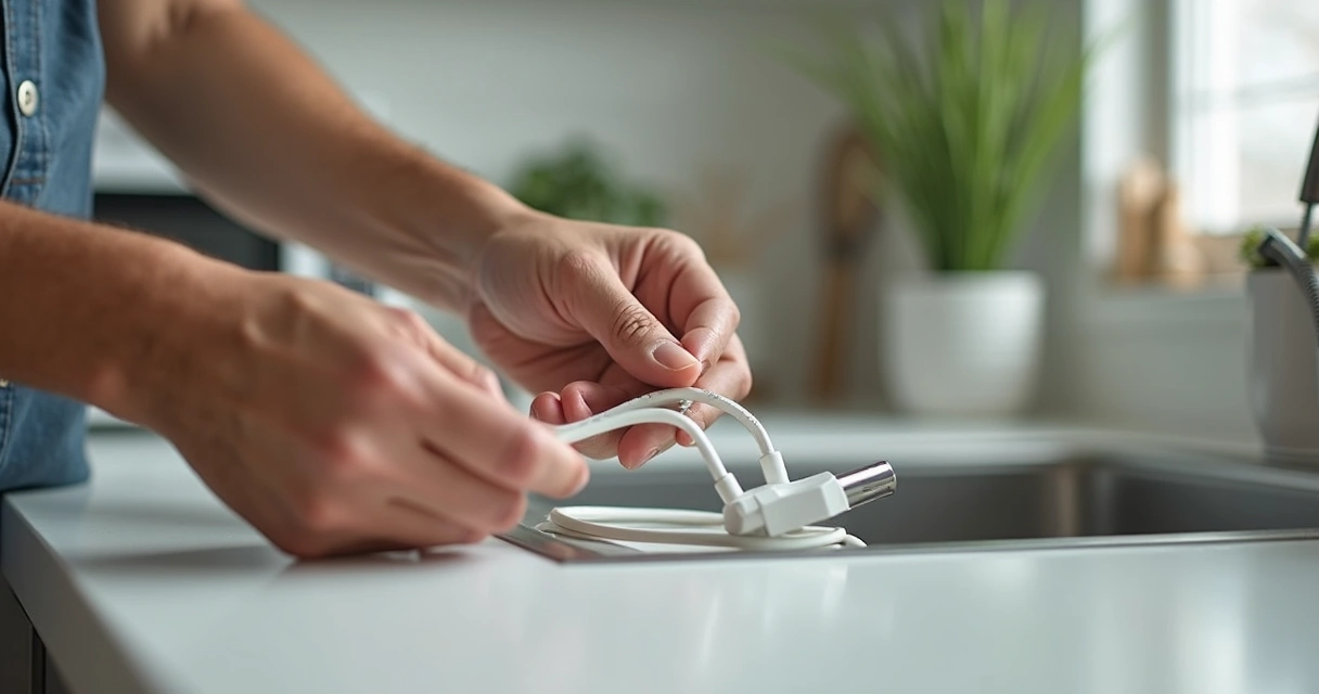 Pessoa fazendo inspeção visual cuidadosa em cabo de energia 