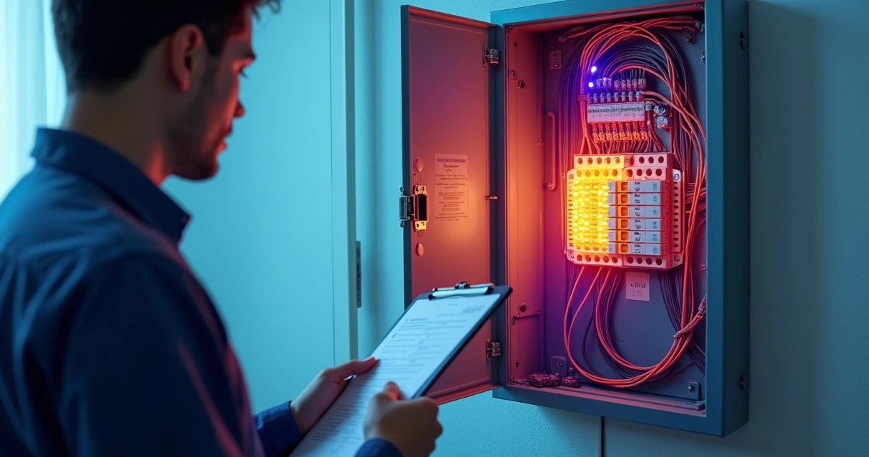 Quadro elétrico residencial visto por termografia 