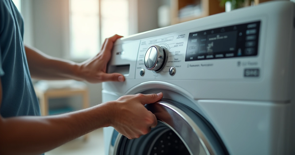 Pessoa examinando eletrodoméstico usado 