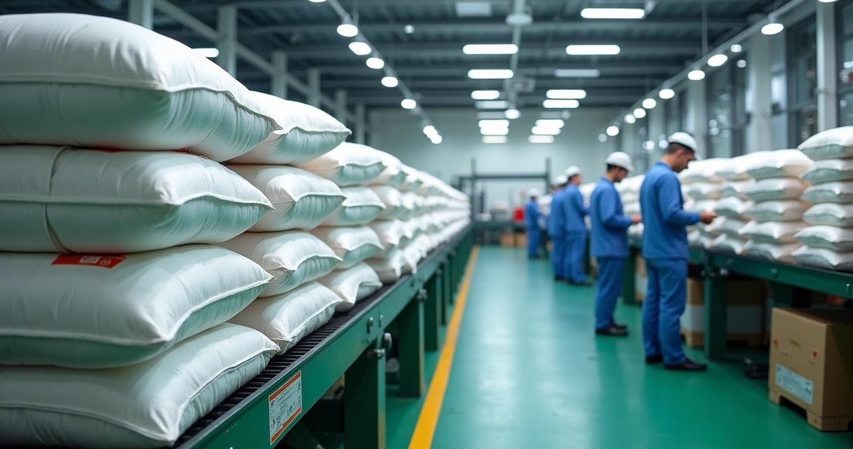 Fábrica inspecionando big bags 