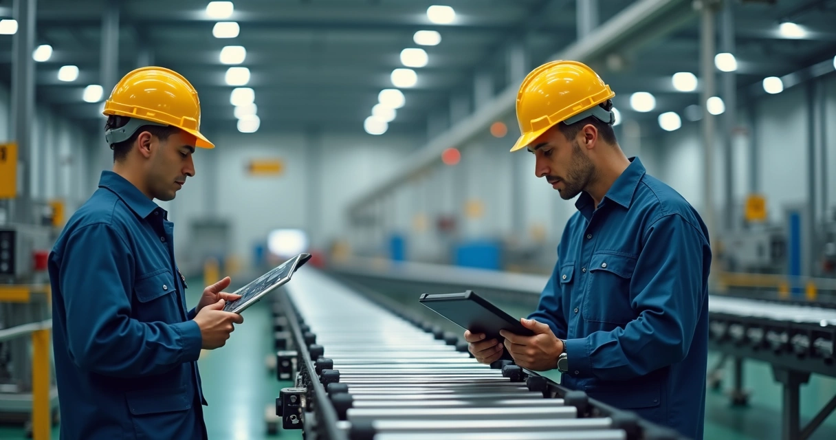 Inspeção de manutenção em fábrica 