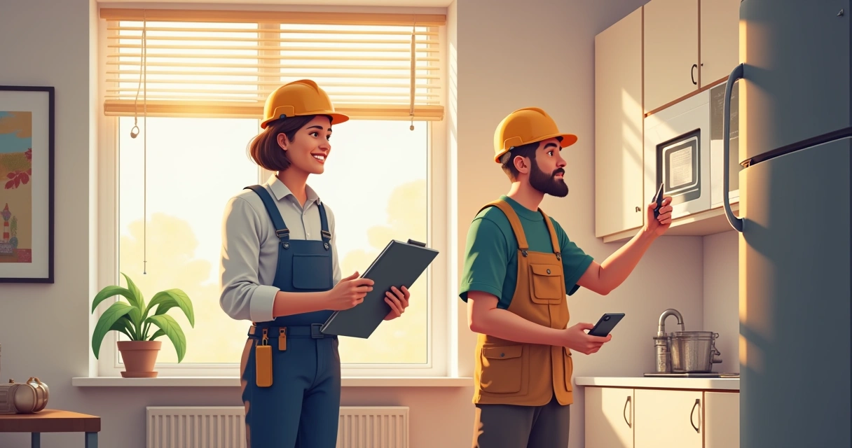 Inspeção em imóvel com prancheta e checklist 