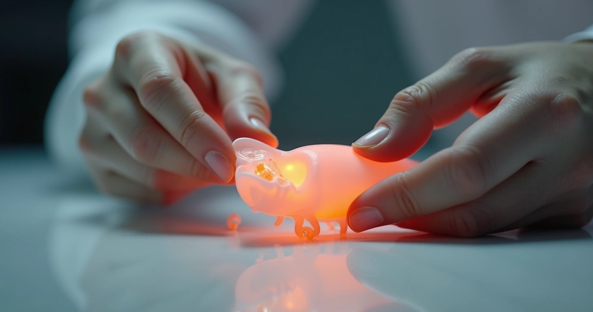 Pessoa inspecionando orquidômetro sob luz suave