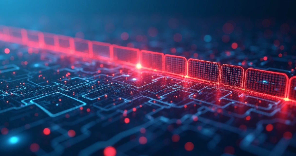Representação digital de firewall analisando tráfego de rede 