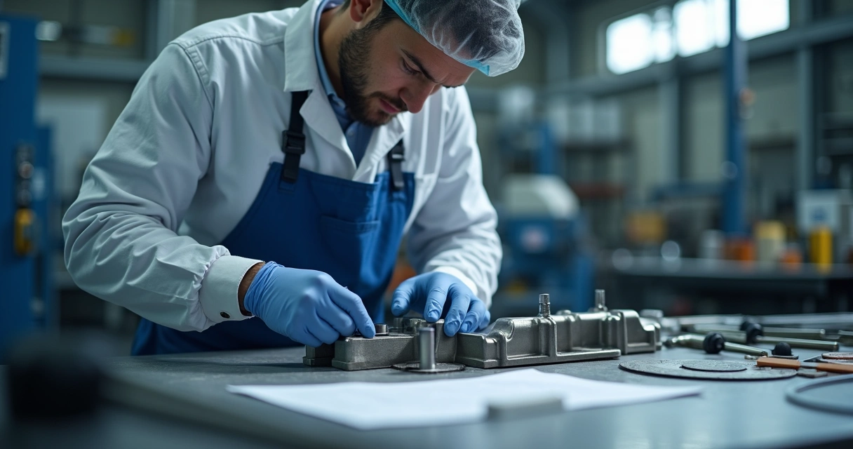 Inspeção técnica de peça após shot peening 