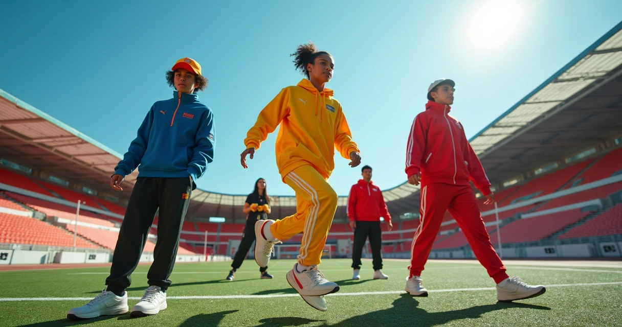 Atletas e jovens usando Puma no streetwear 