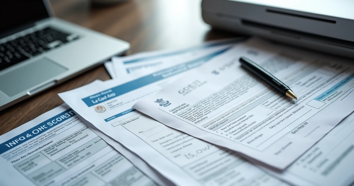 Documentos digitalizados organizados para aposentadoria