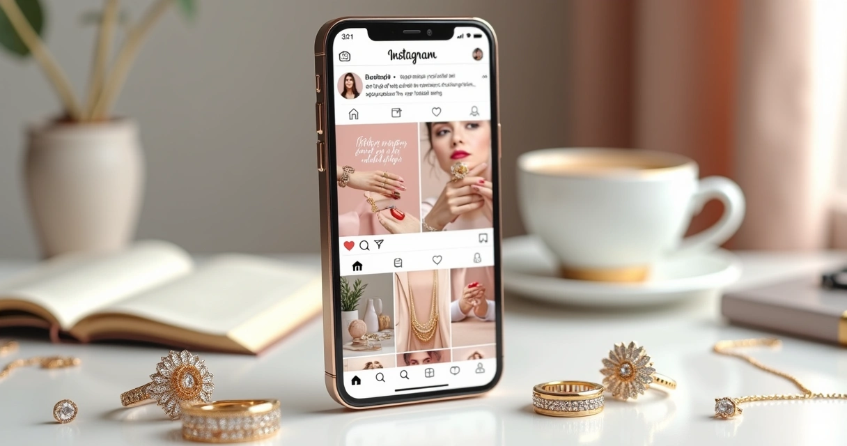 Tela de celular com divulgação de bijuterias no Instagram 