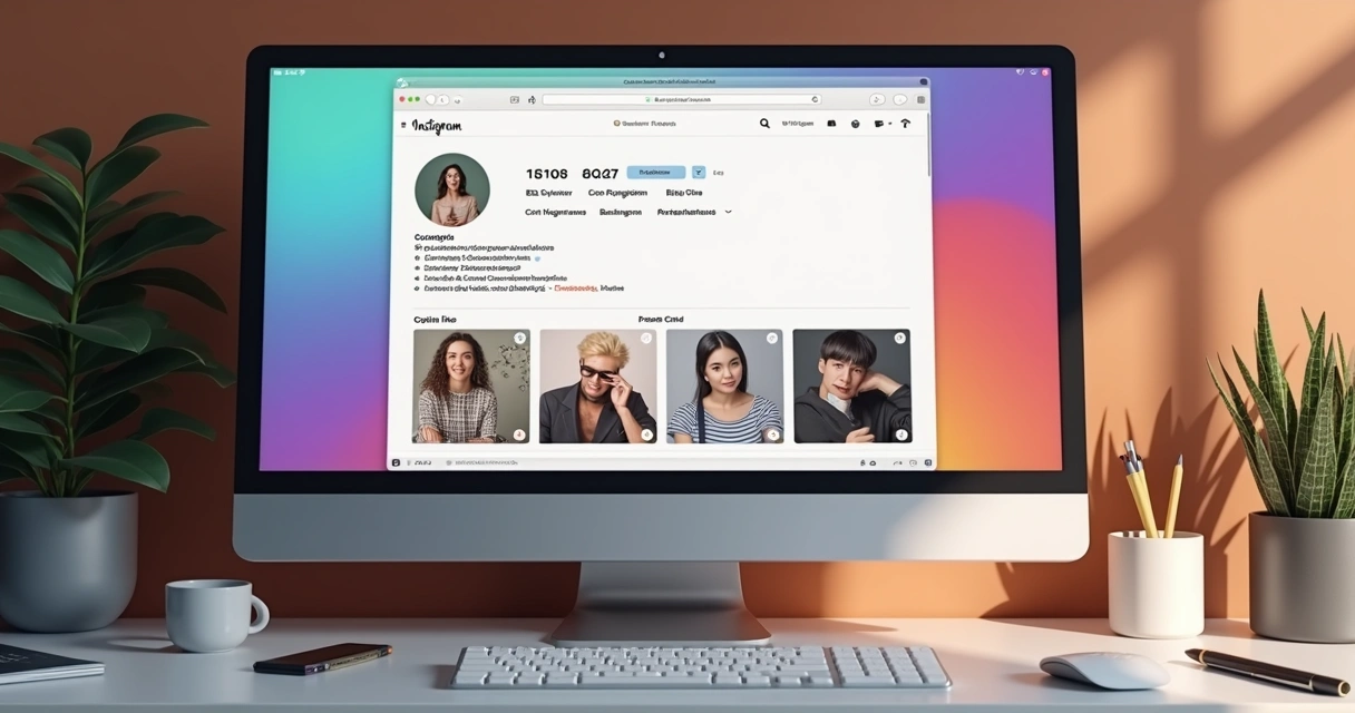 Perfil do Instagram parecendo um site de empresa, com destaque em posts e informações de contato