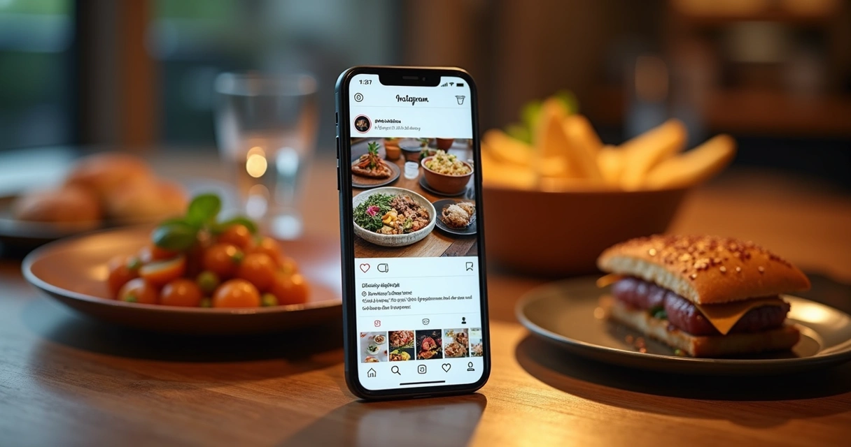 Perfil de restaurante no Instagram apresenta pratos com destaque visual 