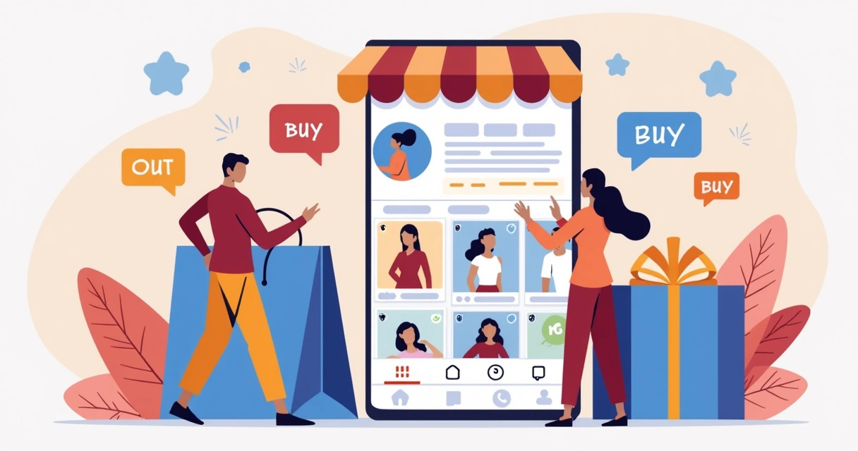 Página do Instagram Shopping mostrando produtos prontos para compra 