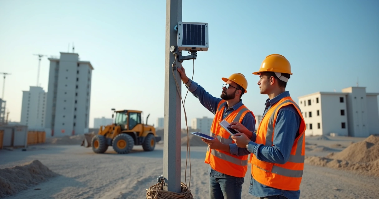 Instalação de câmera time-lapse em canteiro de obras