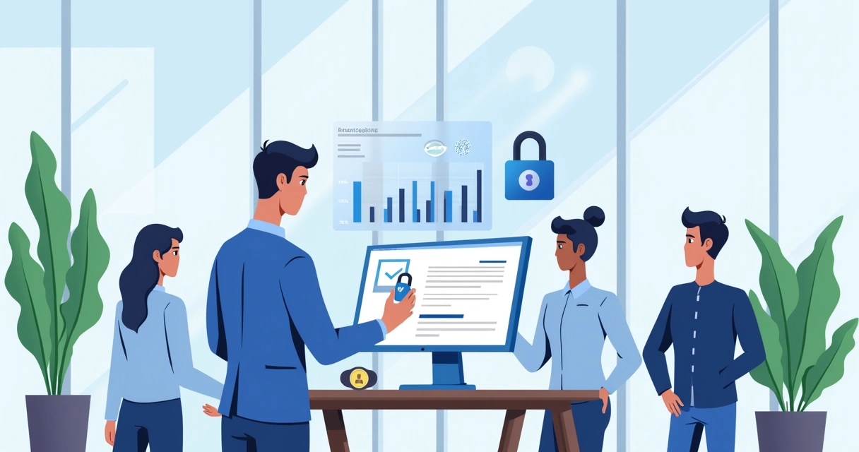 Técnico instalando certificado digital em computador de empresa 
