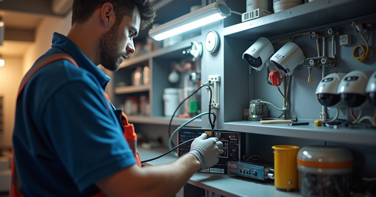 Instalação de infraestrutura para câmeras e motor