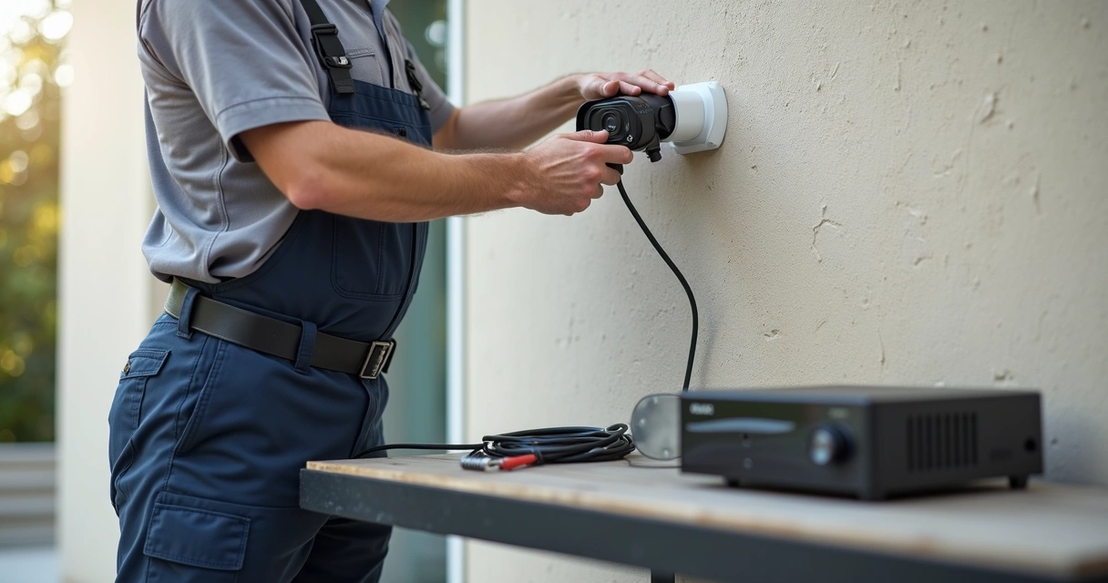 Instalação de câmeras de segurança e DVR em ambiente residencial 
