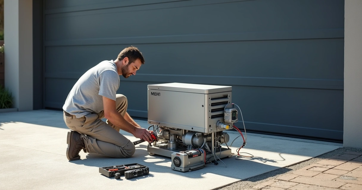 Técnico instalando motor Nice Peccinin em portão de correr pesado 