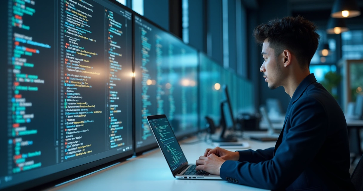 Profissional de TI instalando scripts de rastreamento em site corporativo 