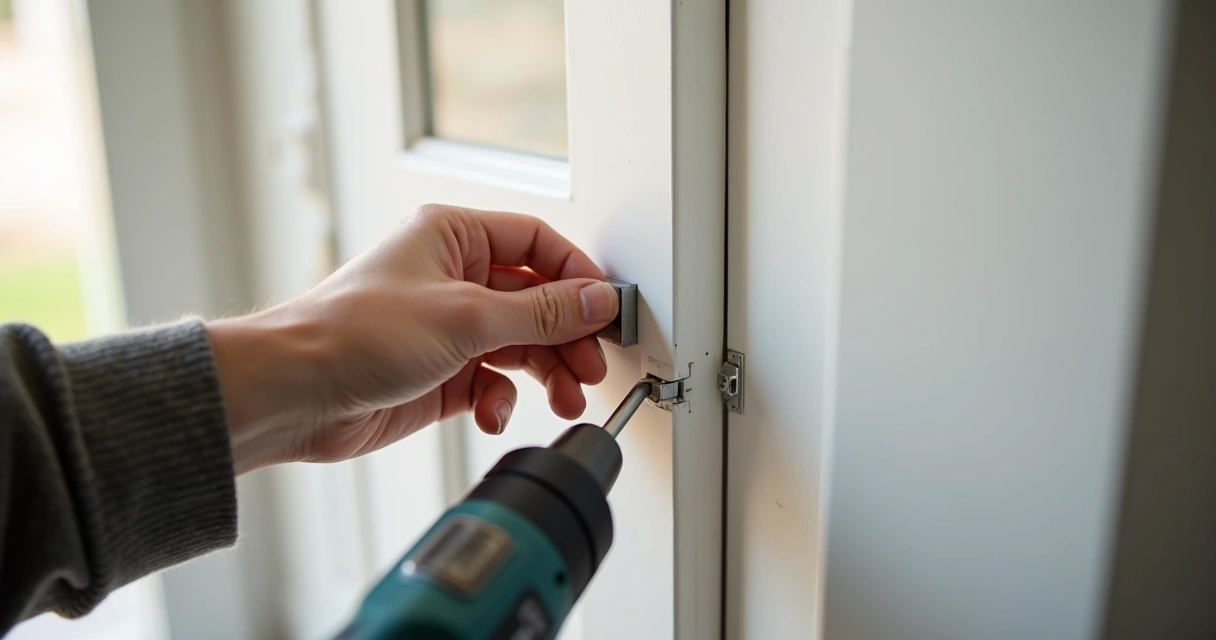 Instalação de sensor de alarme em porta de entrada 