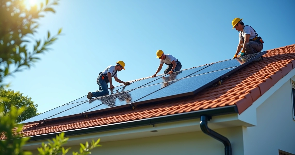 Instalação de usina fotovoltaica em telhado residencial 