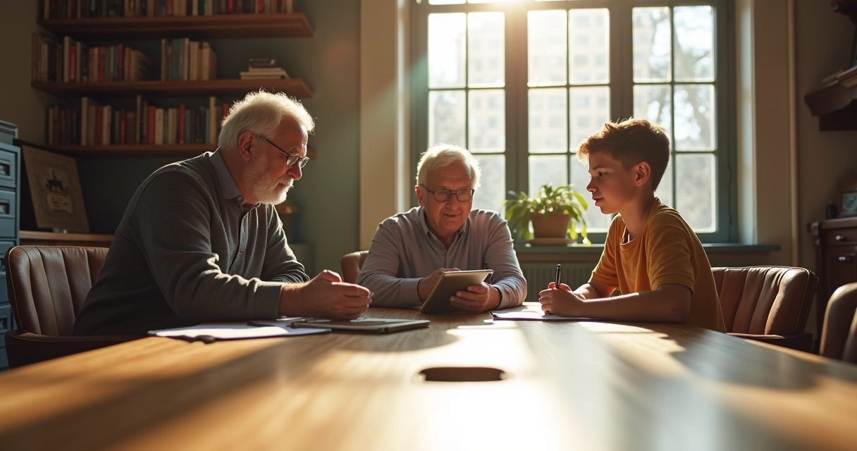 Três gerações em uma instituição, interagindo em equipe 