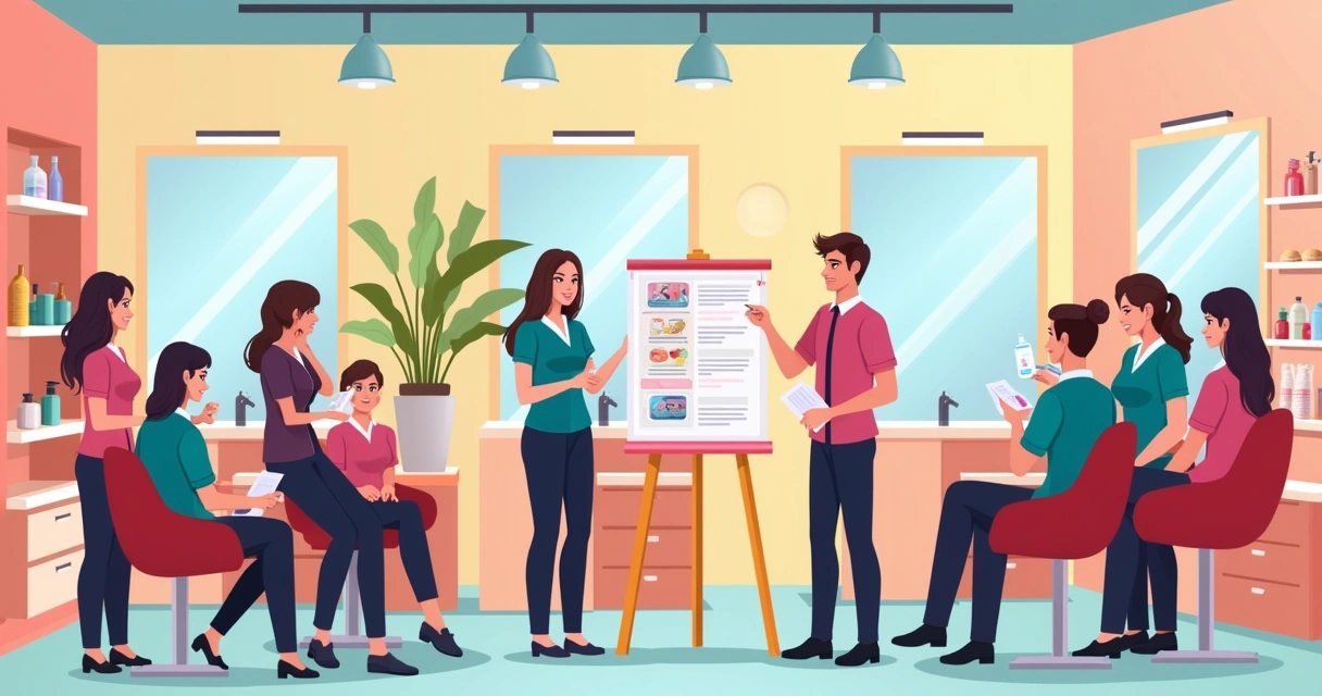 Treinamento de funcionários sobre boas práticas sanitárias em salão de beleza 