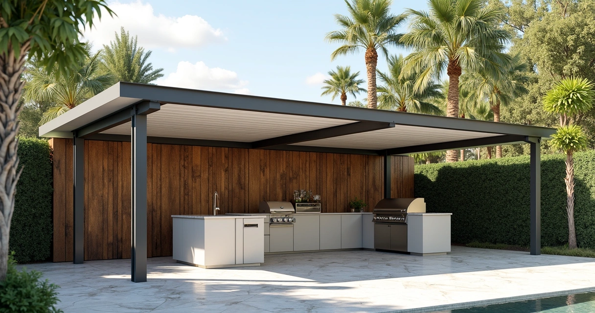 Insulated roof over outdoor kitchen Florida