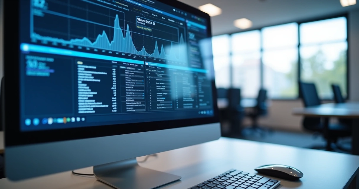 Tela de computador com dashboard de integração API Sintegra mostrando dados e códigos em interface azul e branca 