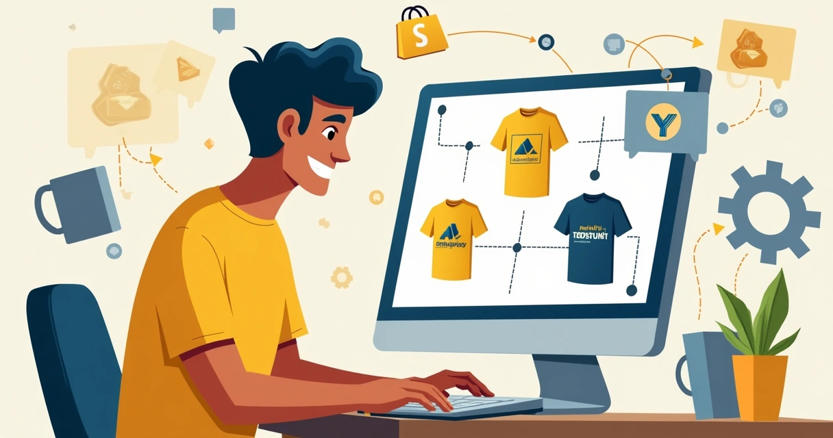 Empreendedor brasileiro integrando loja virtual à plataforma de print on demand