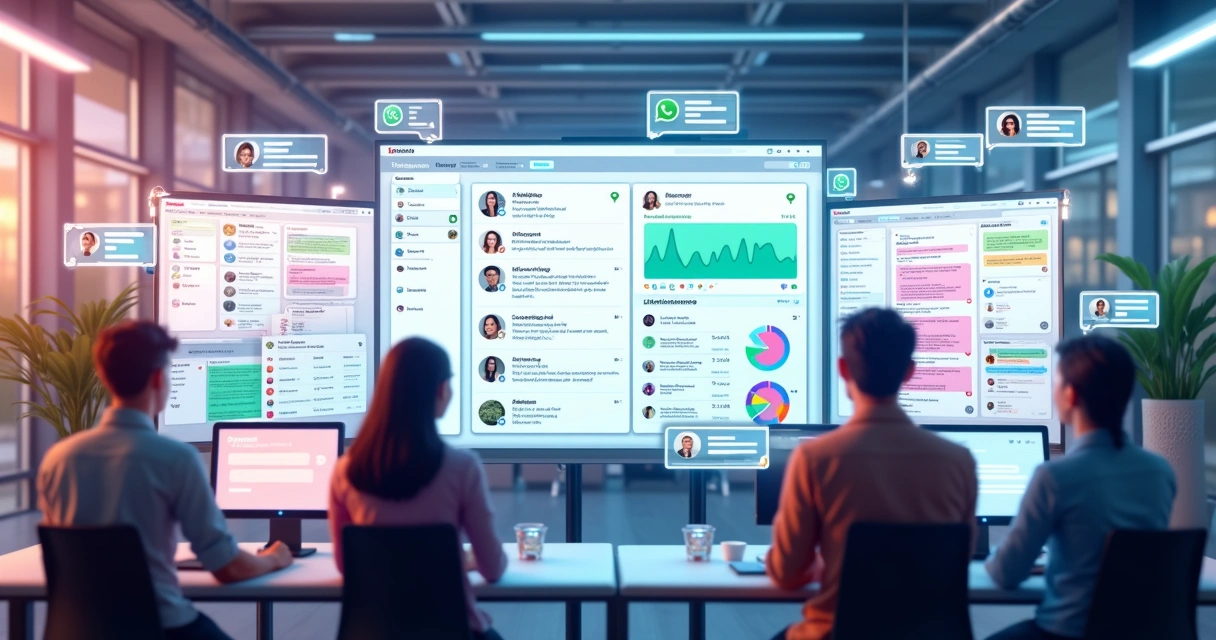 Visual único de integração de mídias sociais em uma mesma plataforma