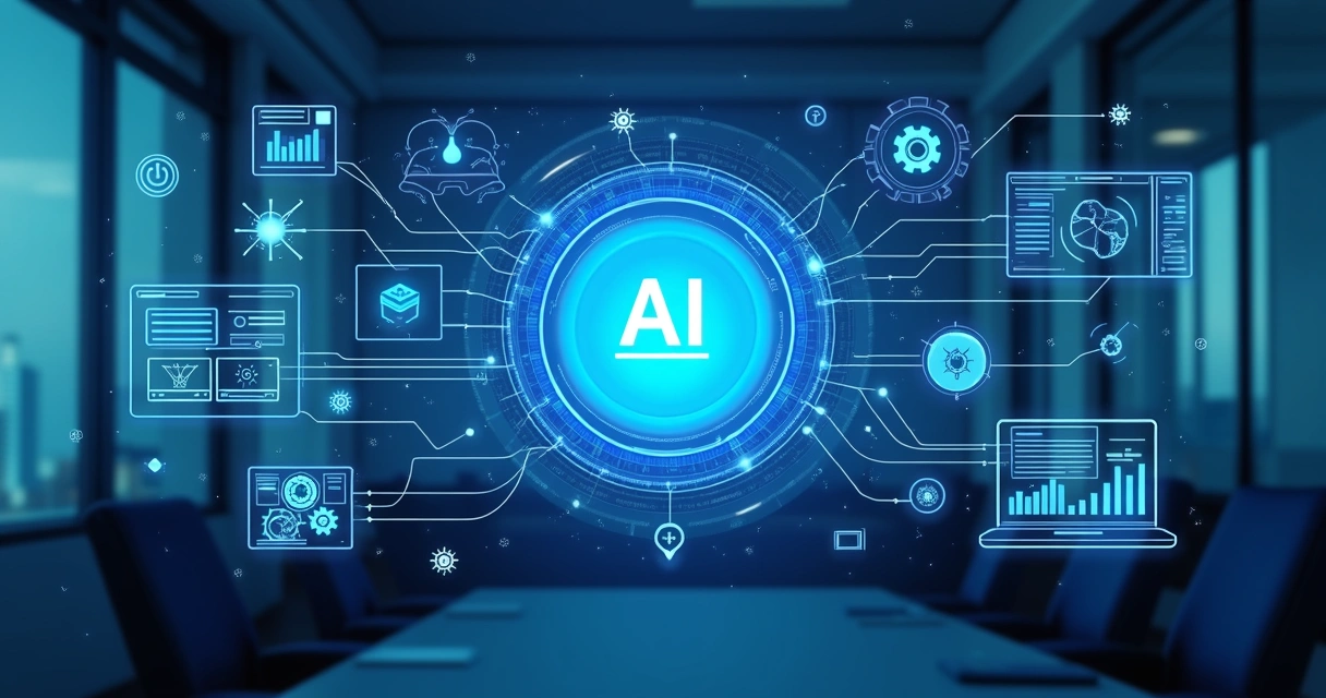 Conexão visual entre diferentes sistemas diante de agente de IA central