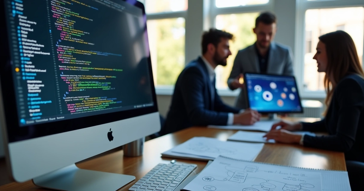 Tela de computador mostrando códigos de integração de API de criptomoeda