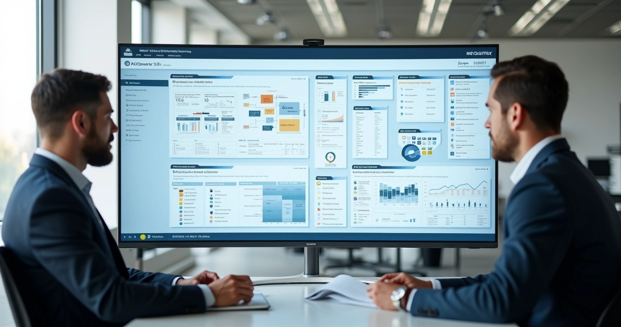 Interface de sistema mostrando integração de APIs para prospecção B2B e dashboards com dados atualizados 
