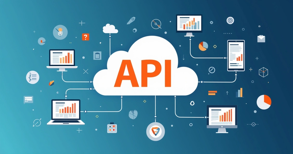 Como Funciona a Busca por Telefone em Dados Empresariais 6 Diagrama digital de integração API conectando sistemas a consultas telefônicas