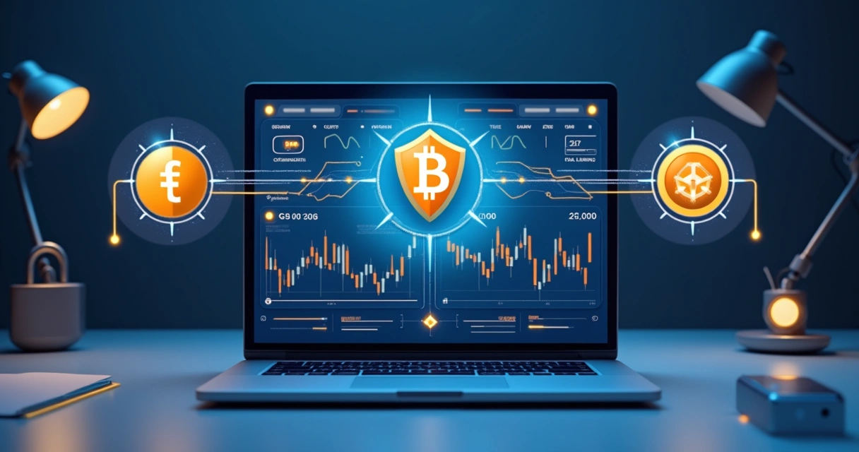 Painel mostrando integração de APIs de três exchanges 