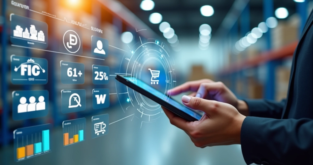 Tela de painel com integrações de e-commerce e marketplaces 