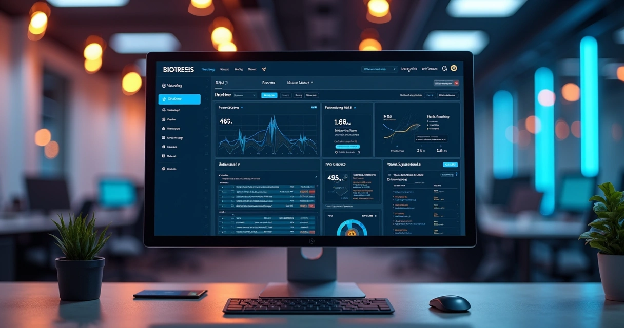 Interface digital mostrando integração de API para emissão de nota fiscal de serviço com gráfico e códigos em tela de computador 