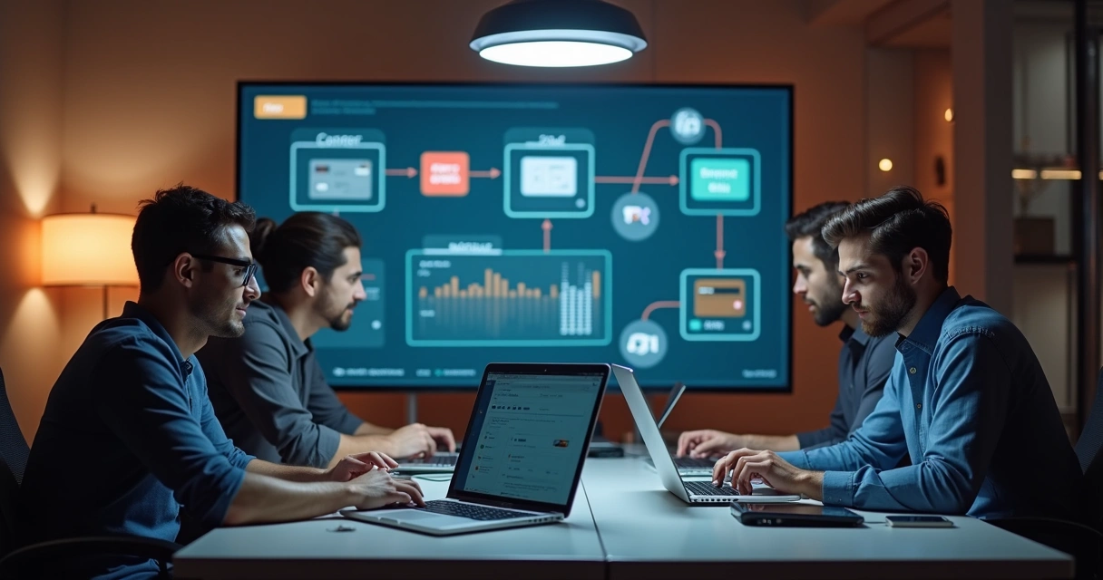 Equipe técnica trabalhando em integração de API de pagamentos com loja online