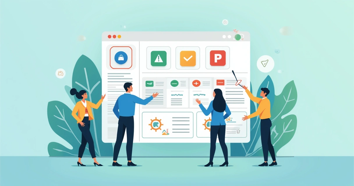 Equipe analisando integrações no dashboard de aplicativo 