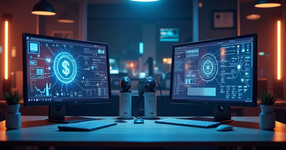 Ilustração de integração entre software de conteúdo e CRM