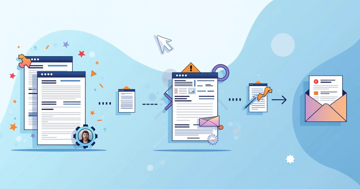 Esquema visual de integração entre landing page, CRM e automação de e-mail 
