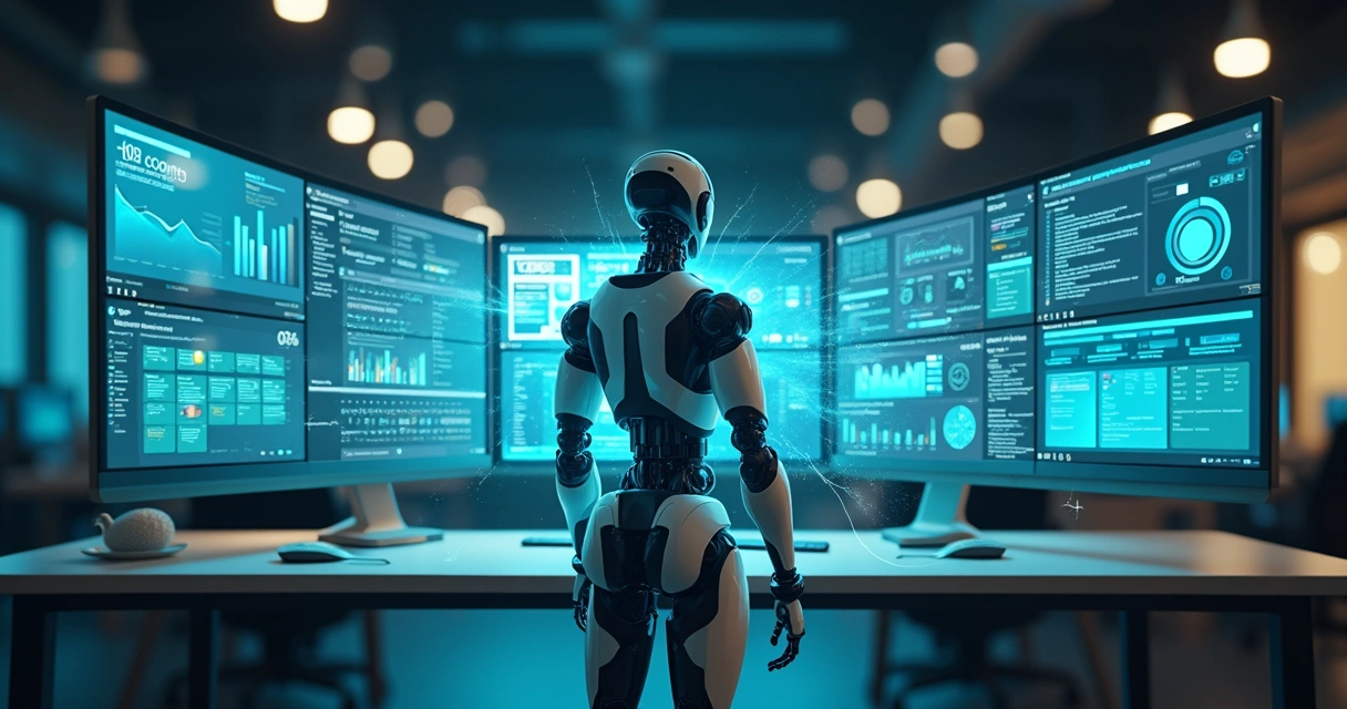 Fluxo digital conectando diferentes sistemas de gestão 