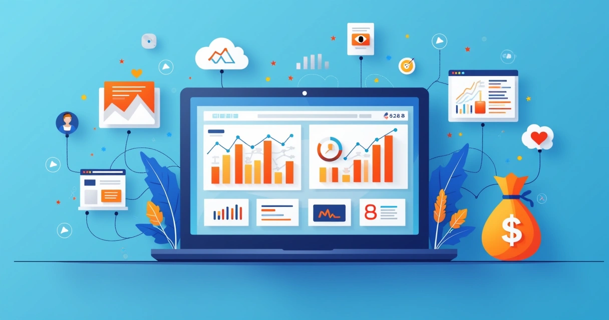 Dashboard de campanha de marketing com integração de anúncios e CRM 