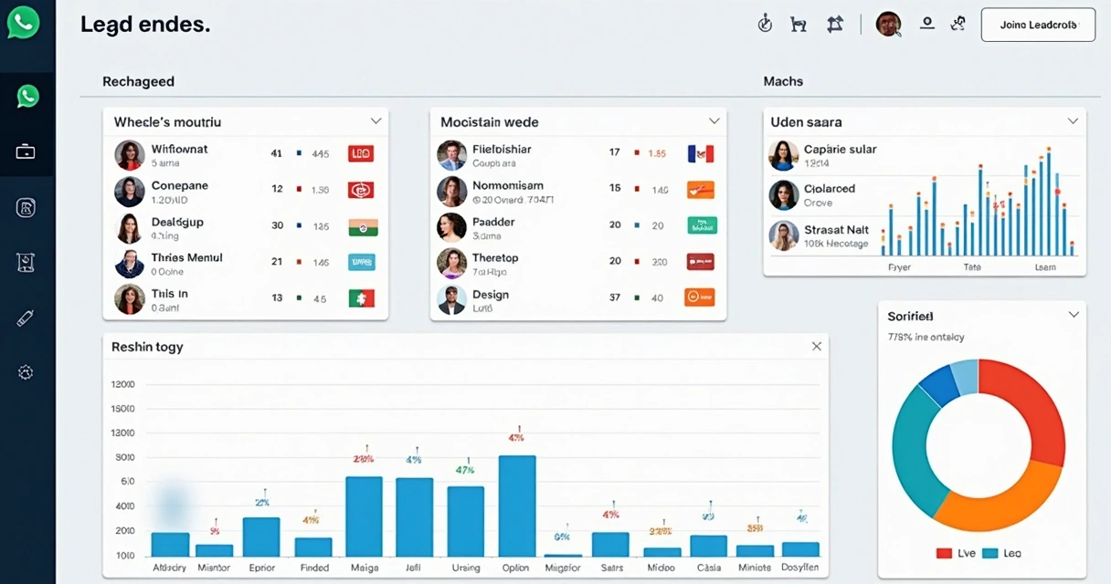 Dashboard centralizando leads de WhatsApp, Instagram e Messenger. 