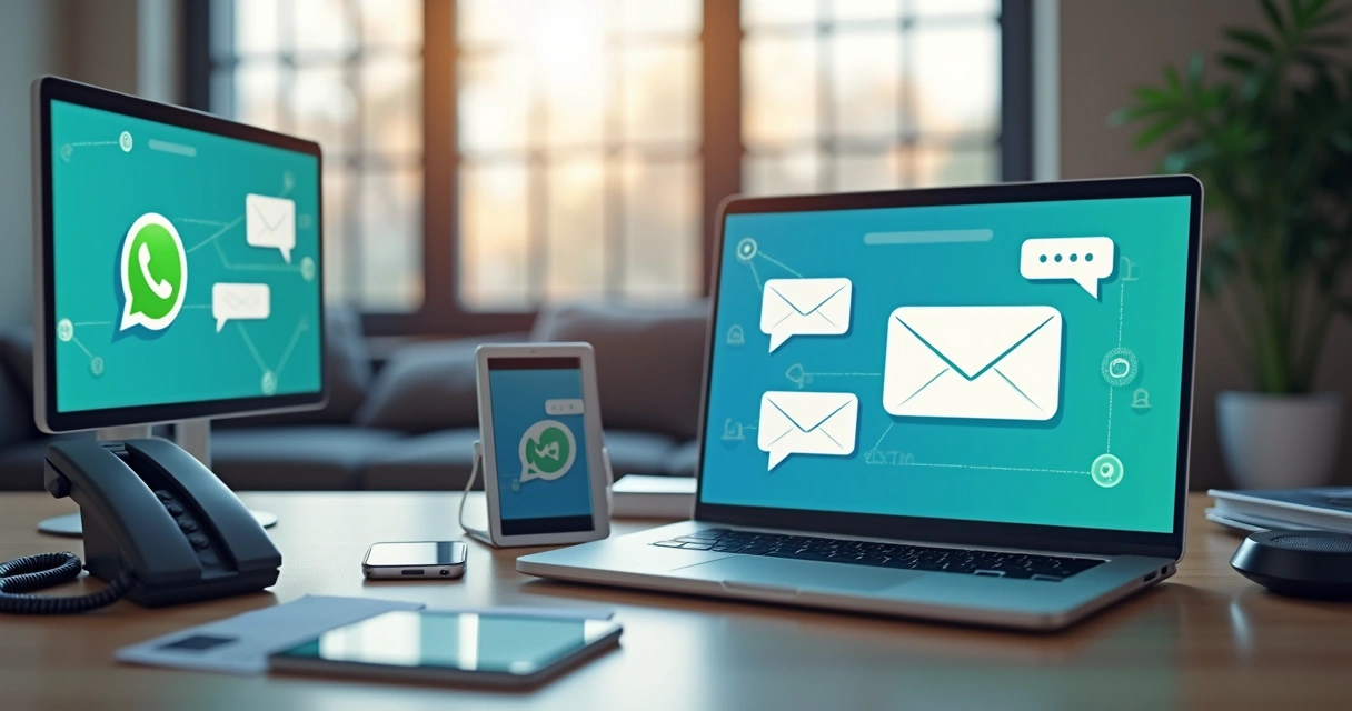 Exibição de múltiplos canais de atendimento conectados 